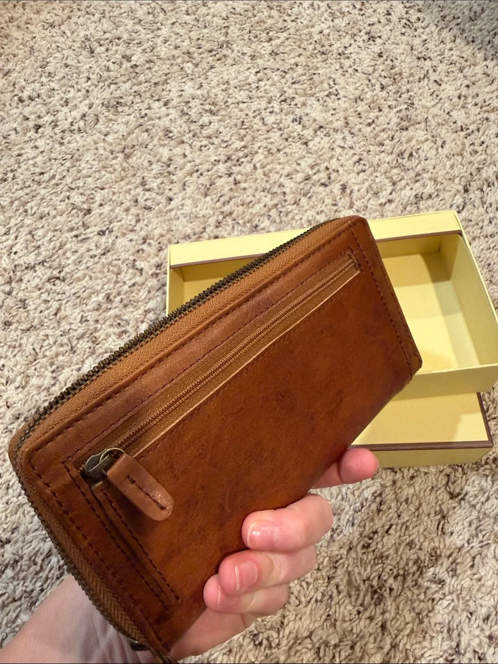 C2 by Calibrate Men's Brown Leather Money Clip Wallet
